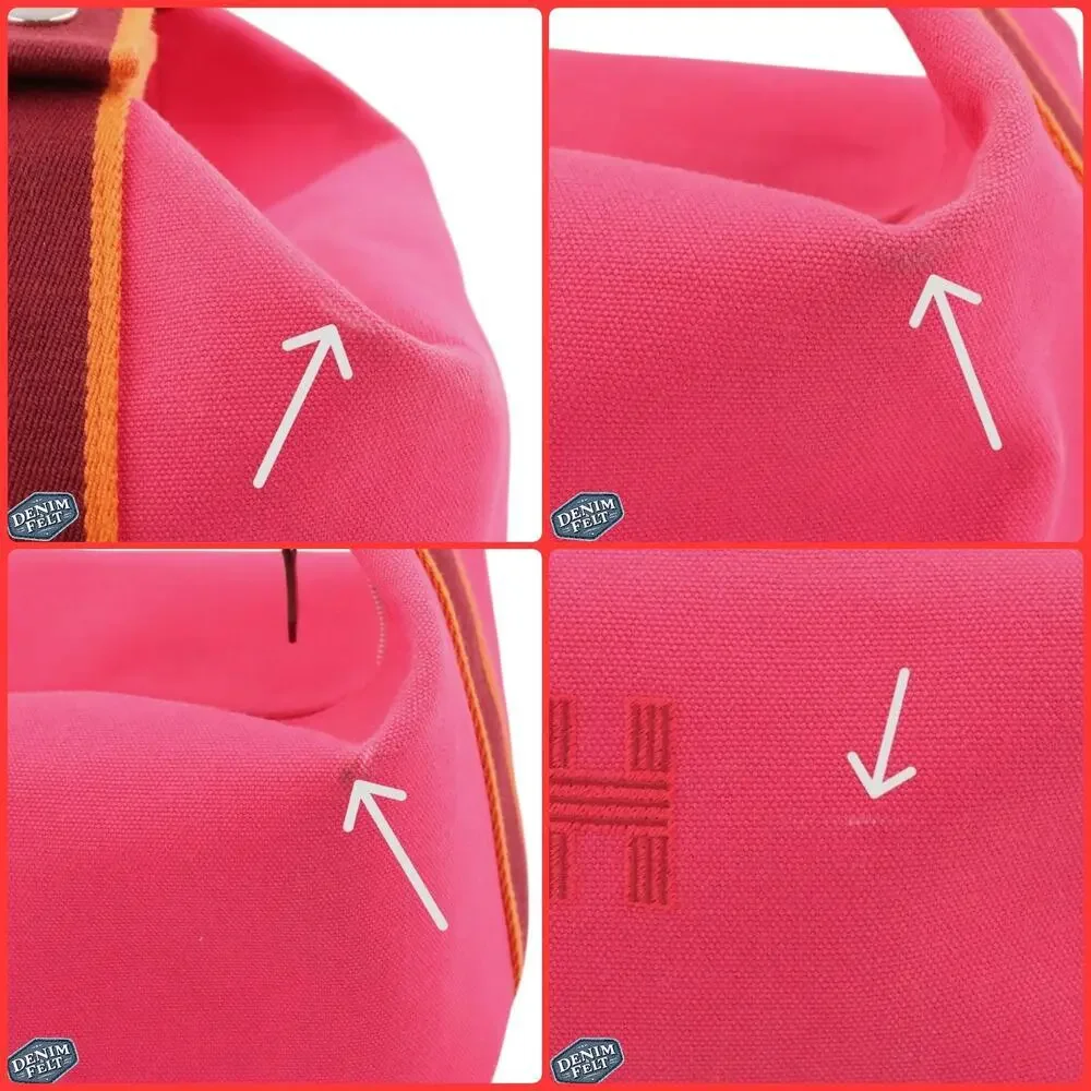 Hermès Hibiscus Pink Canvas Toile Bride-A-Brac Small‎ Travel Case/Vanity Bag